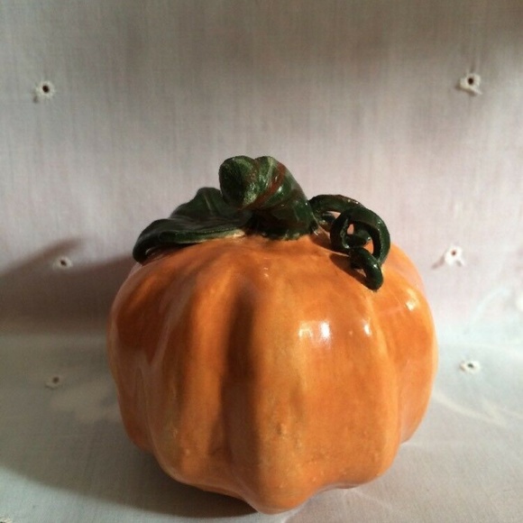 Mango Tree Studios Ceramic 3” Pumpkin Fall Décor Accent piece Atisian Made OOAK - Picture 7 of 7